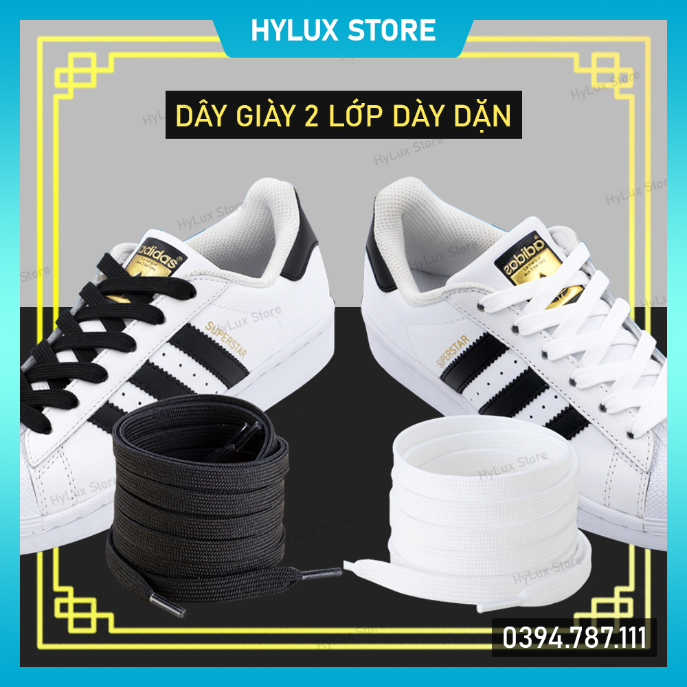 Dây giày 2 lớp cho Super Star, Stan Smith cao cấp - Dây giày thể thao