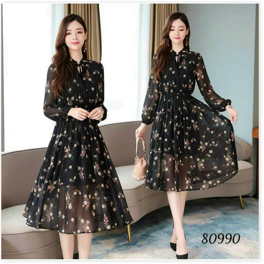 ĐẦM LỤA HOA,HỌA TIẾT ĐƠN GIẢN NHƯNG KHÔNG KÉM PHẦN SANG TRỌNG 1HIT1 FASHION