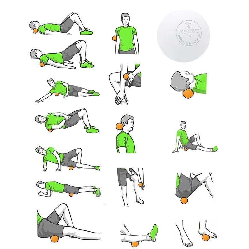 Cao su fascia massage bóng yoga tập thể dục cơ bắp thư giãn giảm đau lacrosse massage bóng di động vật lý trị liệu bóng Color: Red 6.3cm