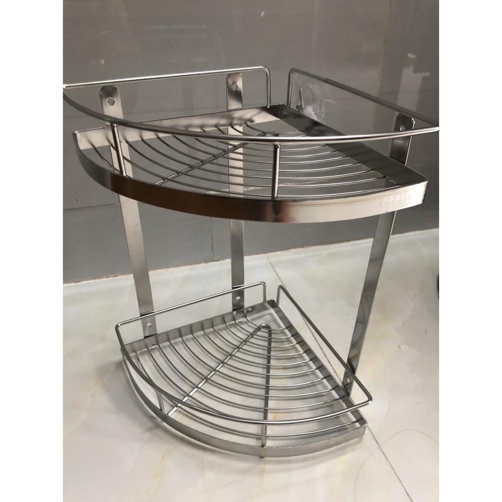KỆ GÓC INOX 304 2TẦNG/ KỆ đa năng nhà tắm 2 tầng inox 304 cao cấp không han gỉ sét