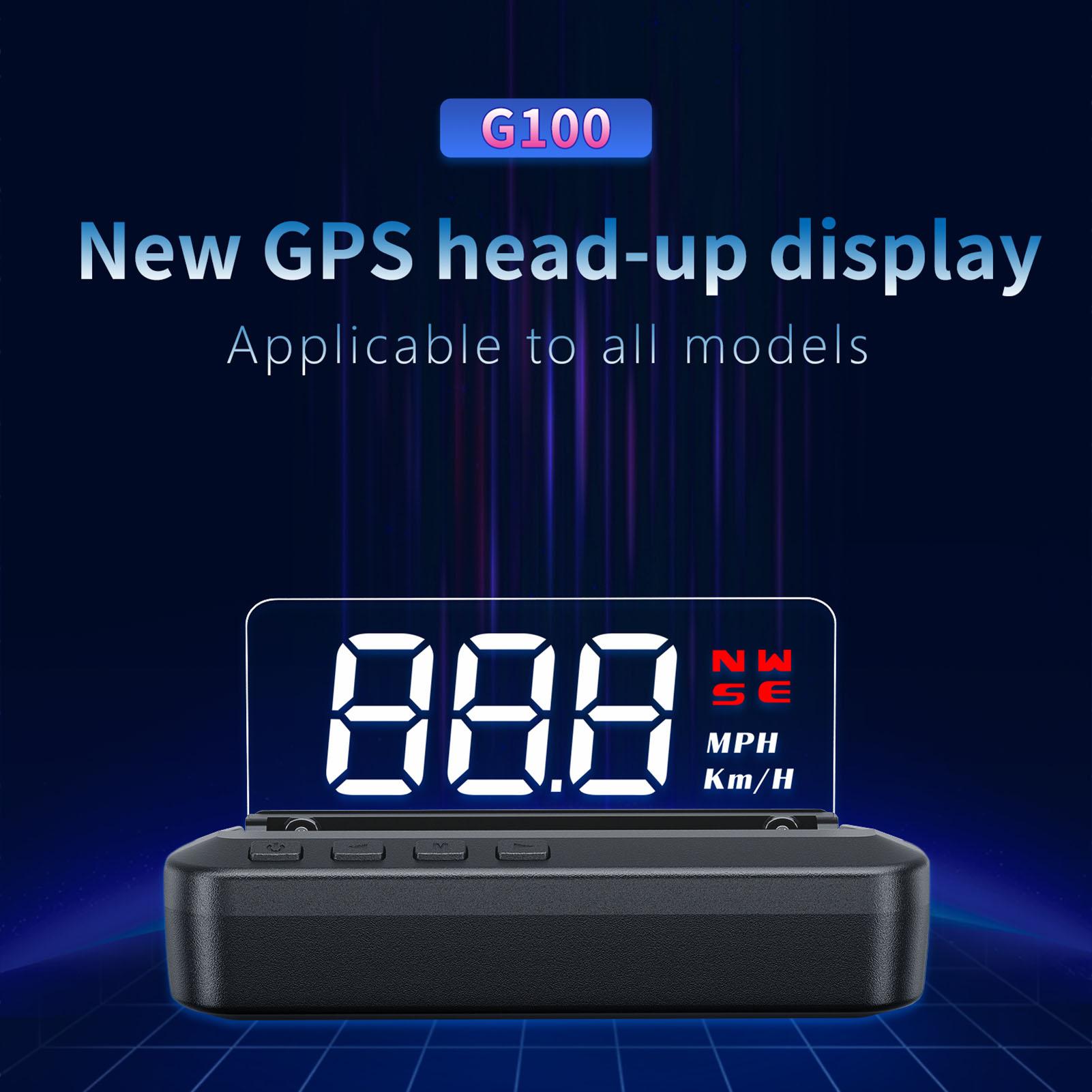 Car HUD Head-up Display Projector Digital Vehicle Speedometer GPS Dual System Display Screen Vehicle Overspeed Alarm