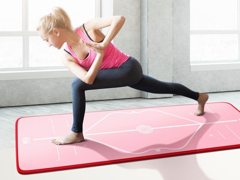 Thảm tập Yoga, Gym Định tuyến chuẩn dày 10mm Chống trơn trượt TH22 - Tặng kèm túi đựng và dây buộc