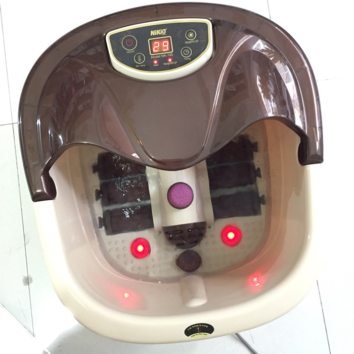Bồn (Máy) Ngâm Massage Chân Nikio NK-195 NEW - Massage Tự Động, Làm Nóng Và Giữ Ấm Nước Tùy Chỉnh Được Nhiệt Độ Nước 35-48°C, Remote Điều Khiển Từ xa - Thải Độc Cơ Thể, Cải Thiện Giấc Ngủ, Giảm Stress, Giảm Tê Bì, Đau Nhức Chân
