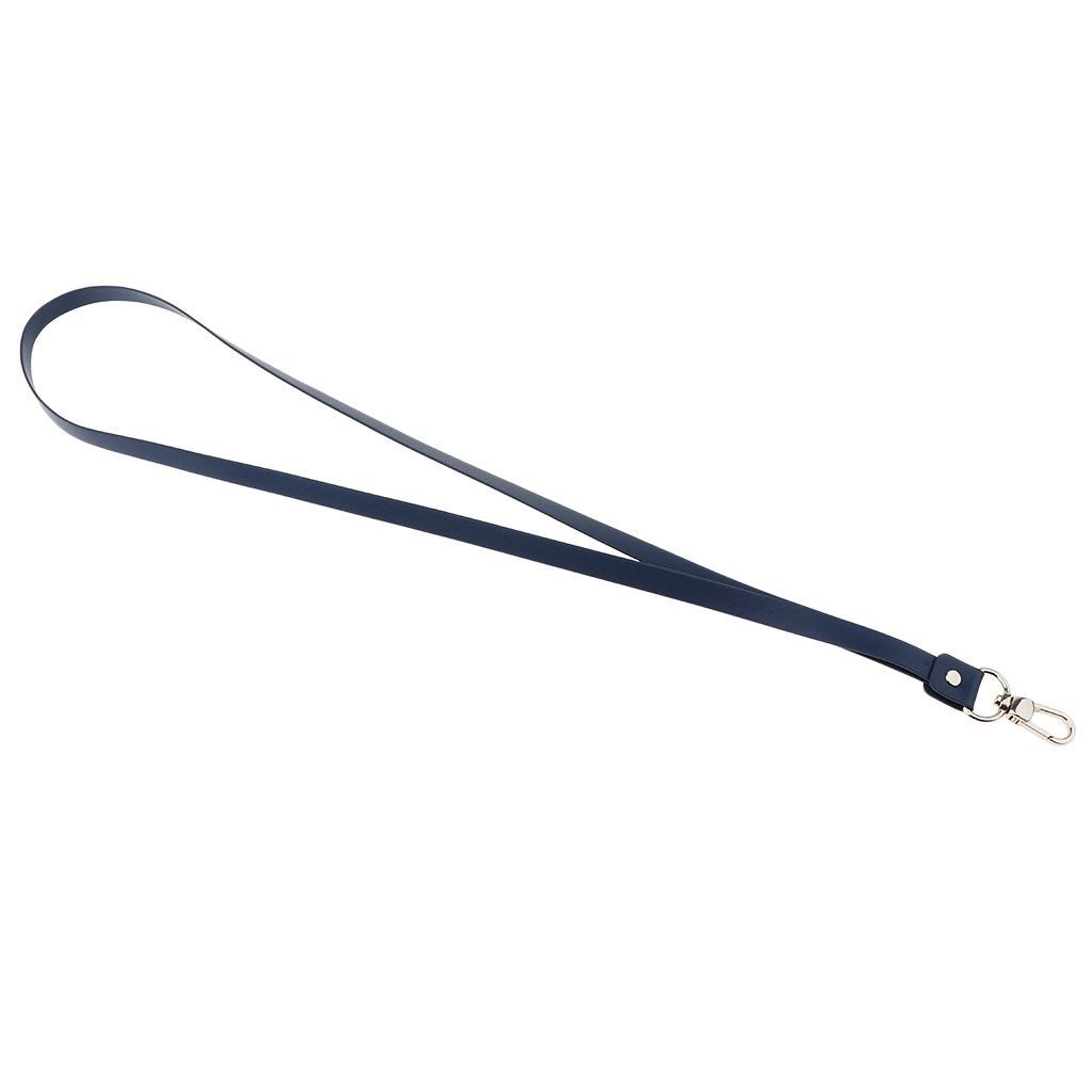 3-5pack PU Leather Neck Strap Lanyard Metal Clips for ID Cards Badges Blue