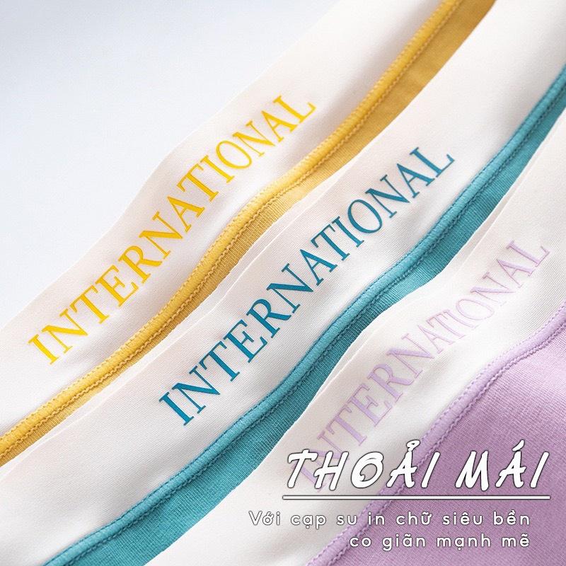 Quần lót nữ cotton cao cấp cạp su AMYRA đẹp thun lạnh không lộ viền đường may kháng khuẩn 7 màu basic bigsize QL038