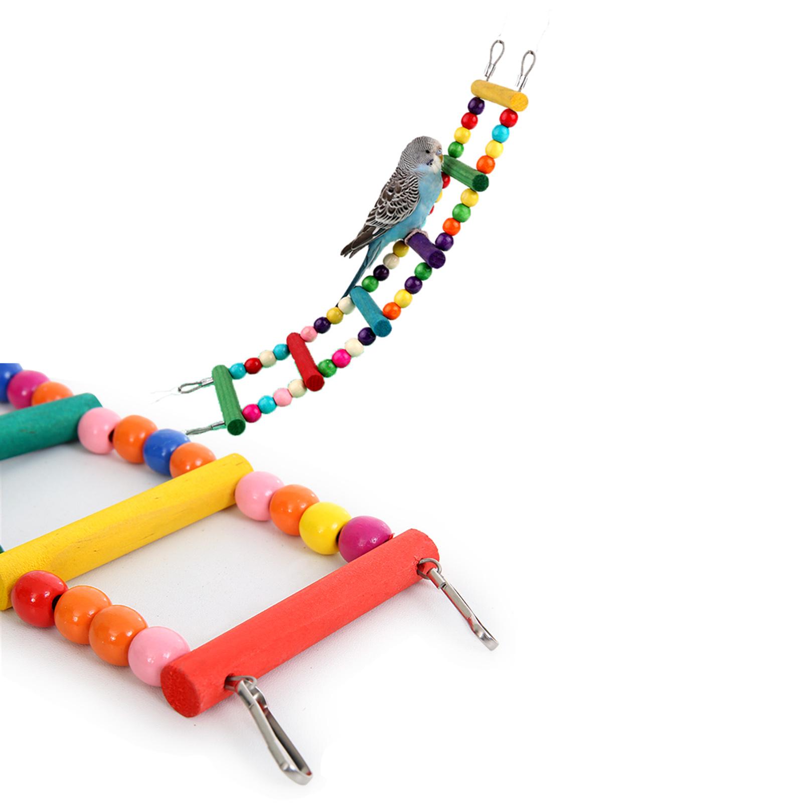 6 Pcs Bird Parrot Toys, Bird Swing Toy Colorful Chewing Hanging Hammock Swing Simple Bell Small String Bird Toys