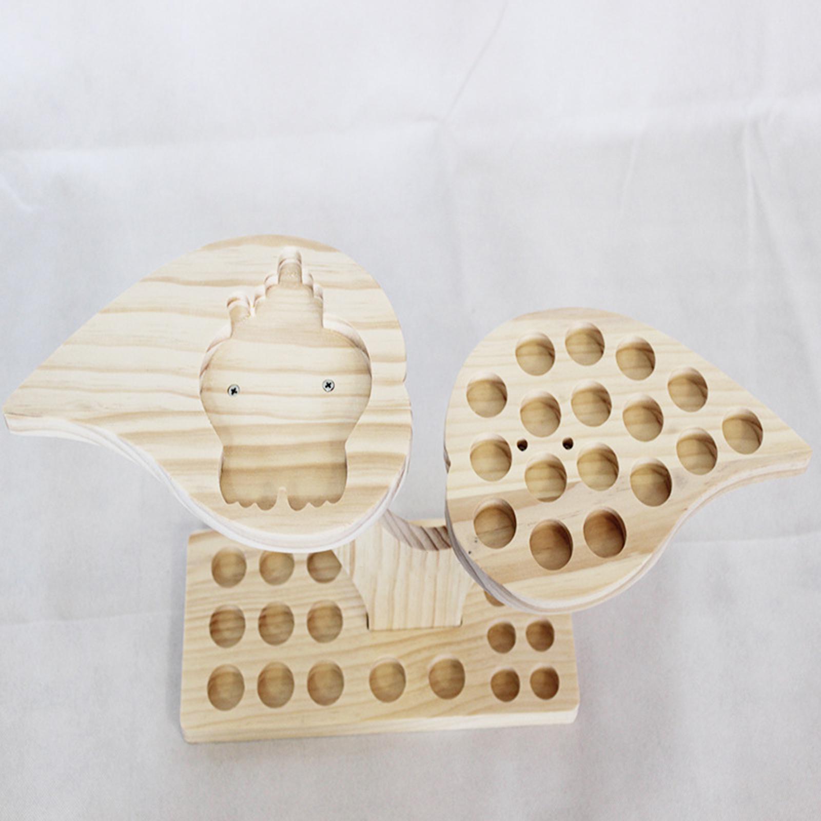 36 Slots Wood Essential Oils Stand Diffuser Holder Carousel Storage Shelf, 2 Tier Height