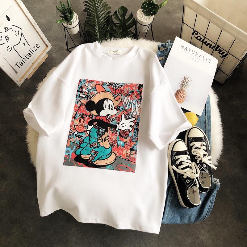 MS006 Áo thun nam nữ cao bồi mickey form rộng