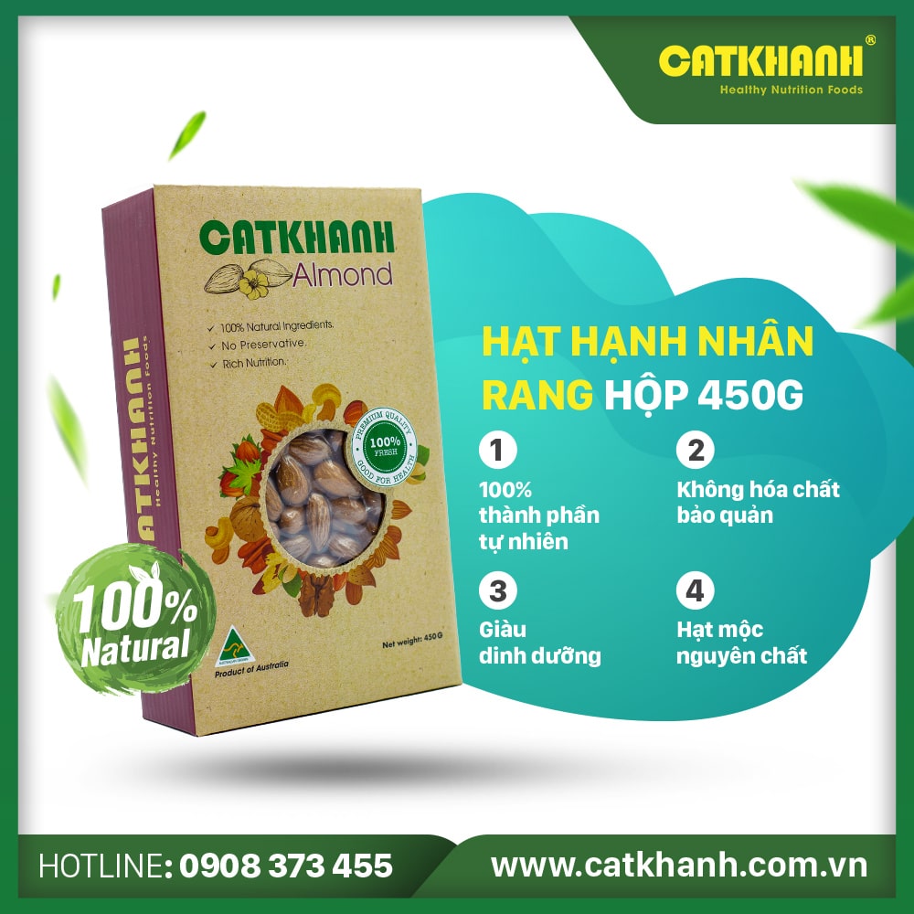 Hạnh nhân rang hộp Cát Khánh 450gr  - Nhập khẩu Mỹ