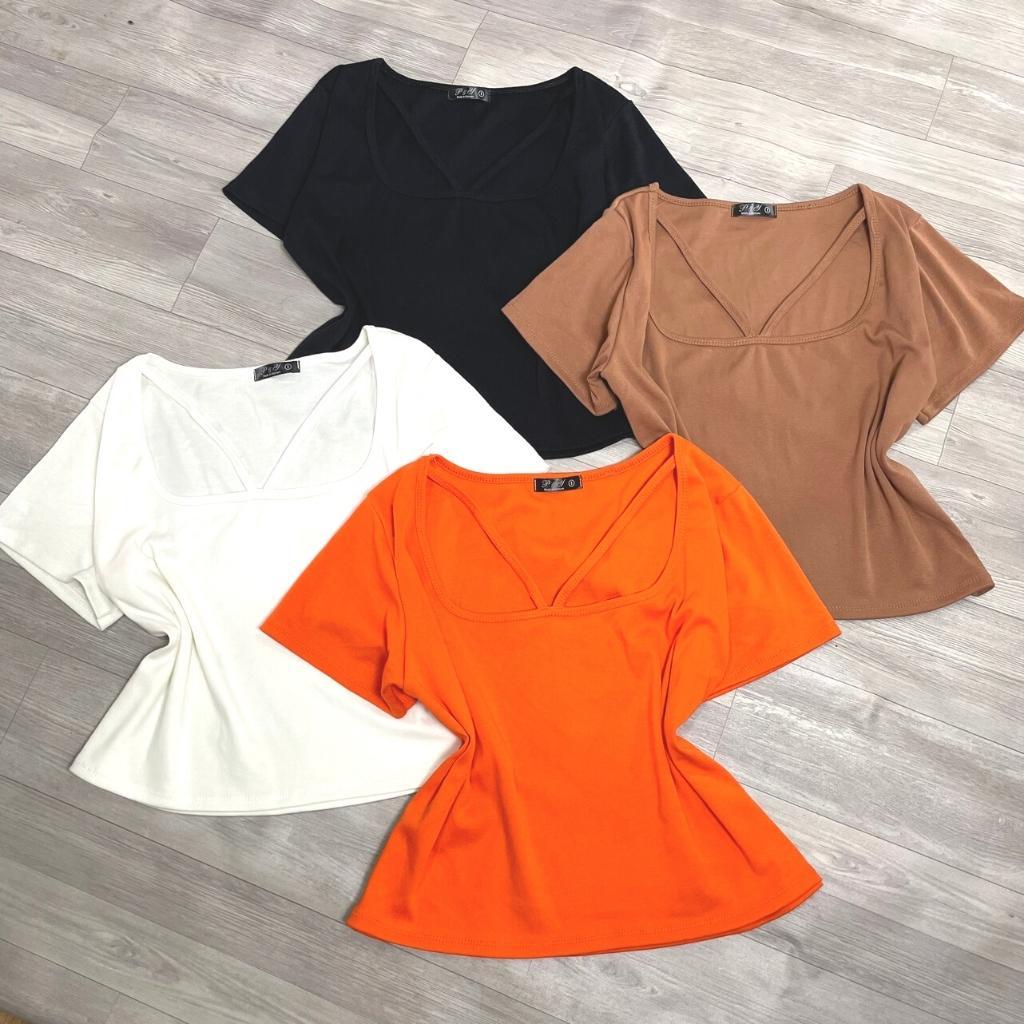 Áo thun dáng croptop bigsize nữ tay ngắn vải thun borip co giãn A26 - MÀU ĐEN