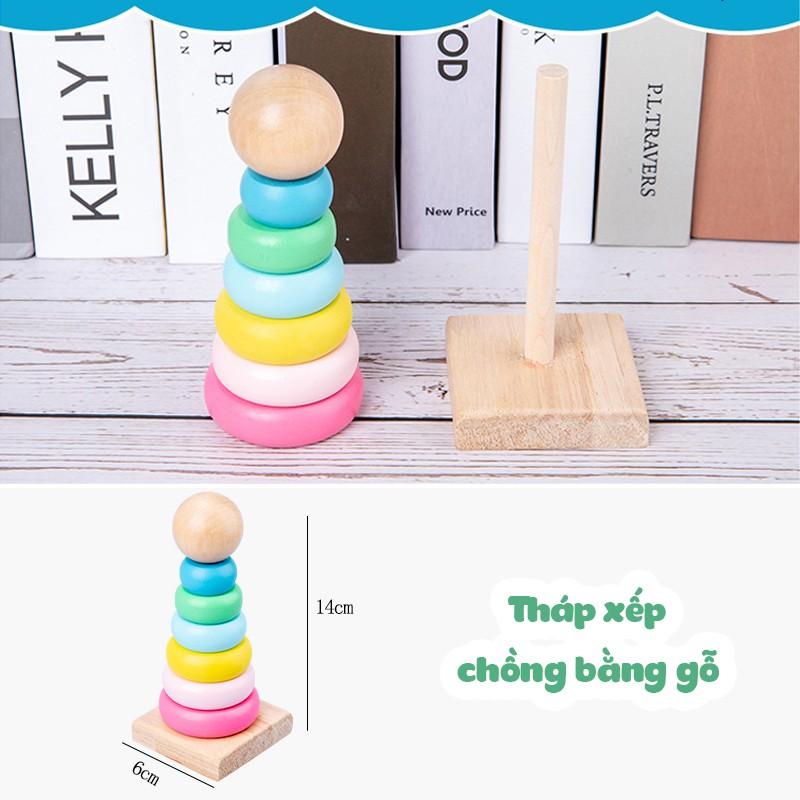 Tháp xếp chồng bằng gỗ