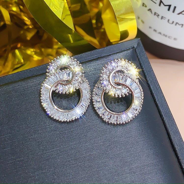 Bông Tai Bạc Hình Số 8 Đan Xen BTBX TH211