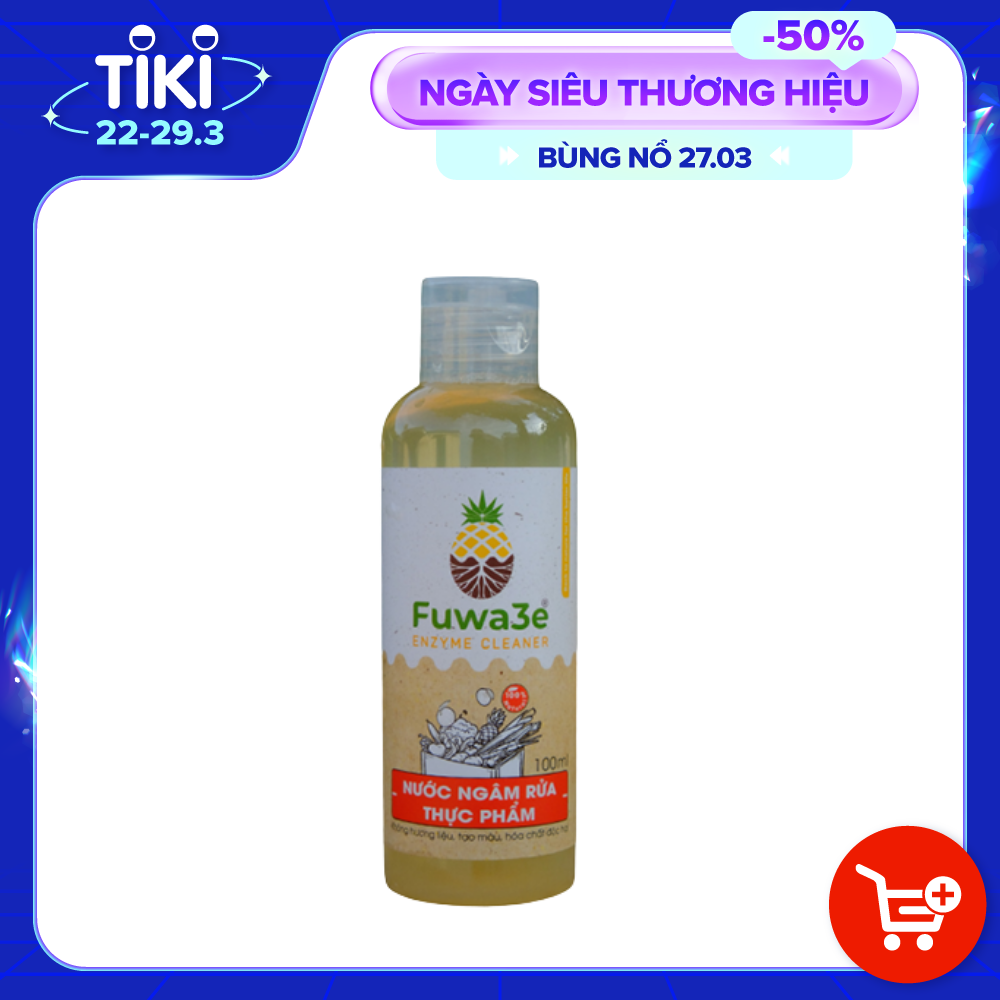 Nước ngâm rửa thực phẩm Fuwa3e hữu cơ organic khử mùi loại bỏ thuốc sâu chất bẩn 100ml