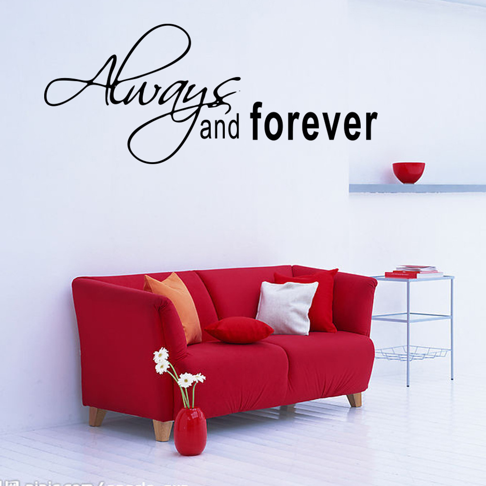 Decal dán tường chữ ý nghĩa ALWAYS AND FOREVER trang trí công ty, phòng ngủ lãng mạn