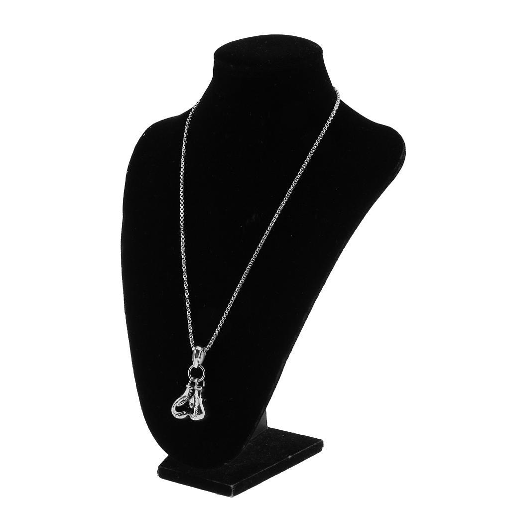361L Stainless Steel Double Fist Pendant Necklace Chain Punk Jewelry