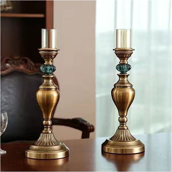 Bộ đồng hồ kèm chân nến phong cách bắc Âu trang trí nội thất cao cấp - Đồ decor trang trí nhà cửa đẹp - DH56