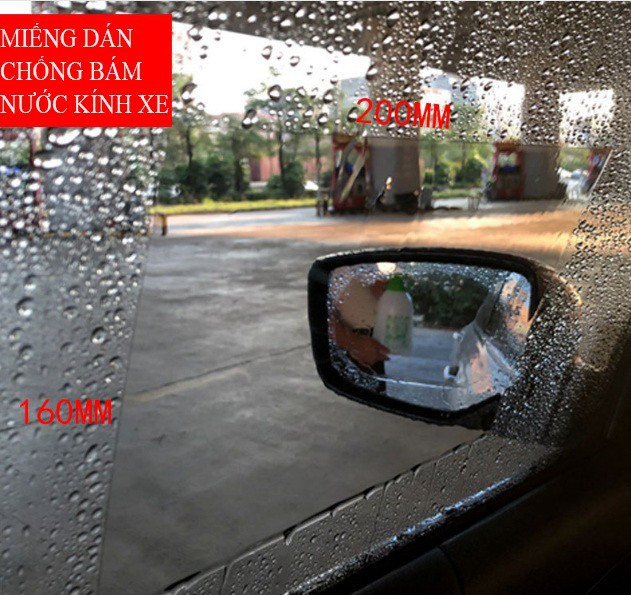 Bộ 2 Miếng Nano Dán Kính Cửa trước Xe Ô Tô Chống bám Nước và Xước Hình Chữ Nhật 200x175cm
