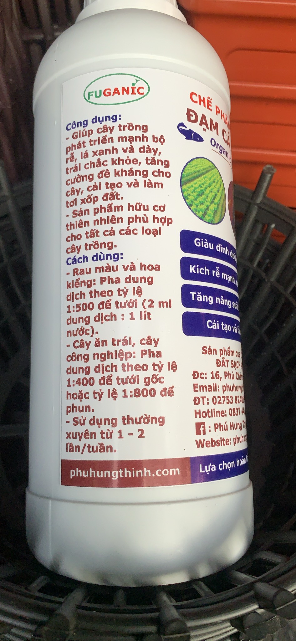 Phân bón đạm cá Hữu cơ Fuganic bình 1 lít