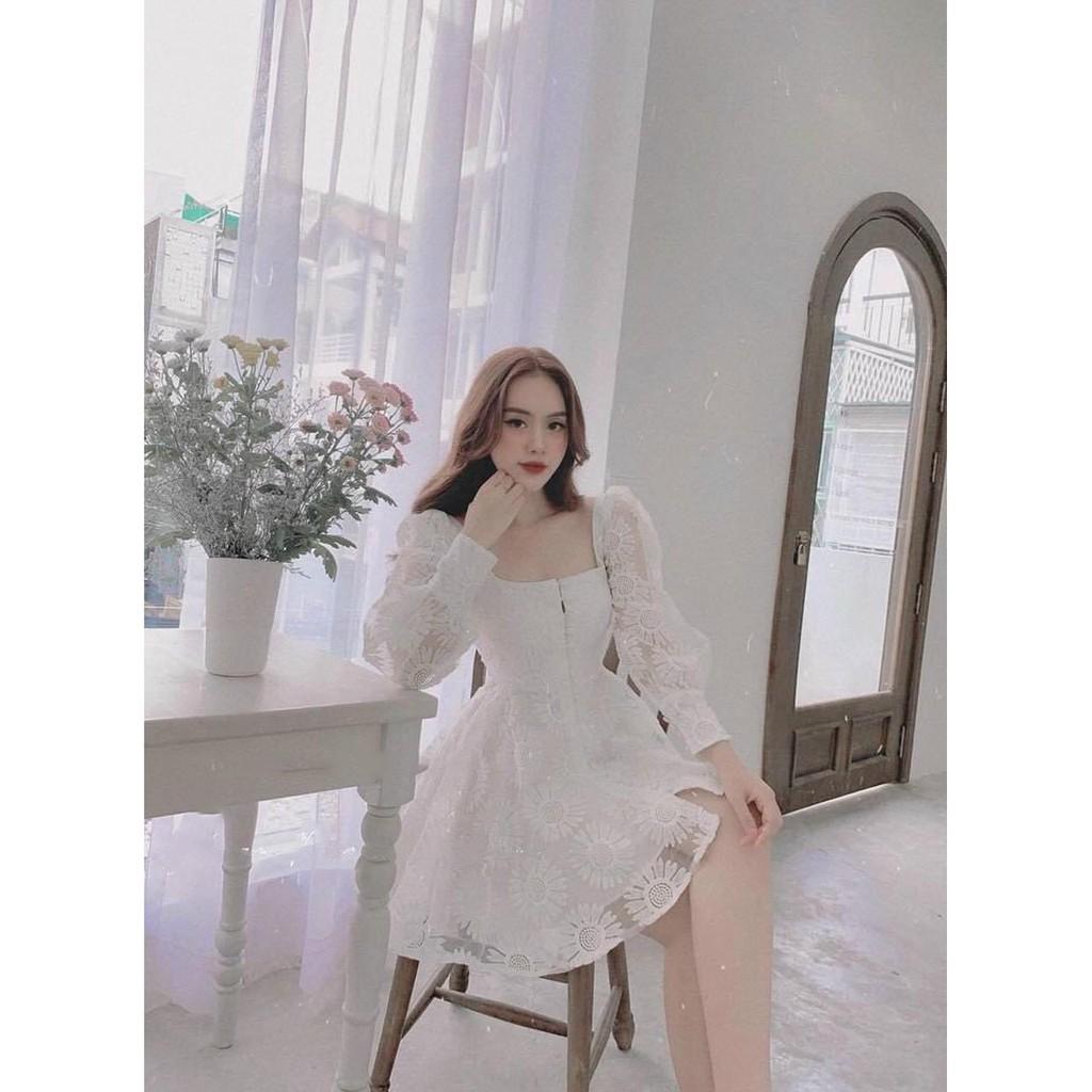 ĐẦM REN THÊU HOA CÚC TK BIGSIZE