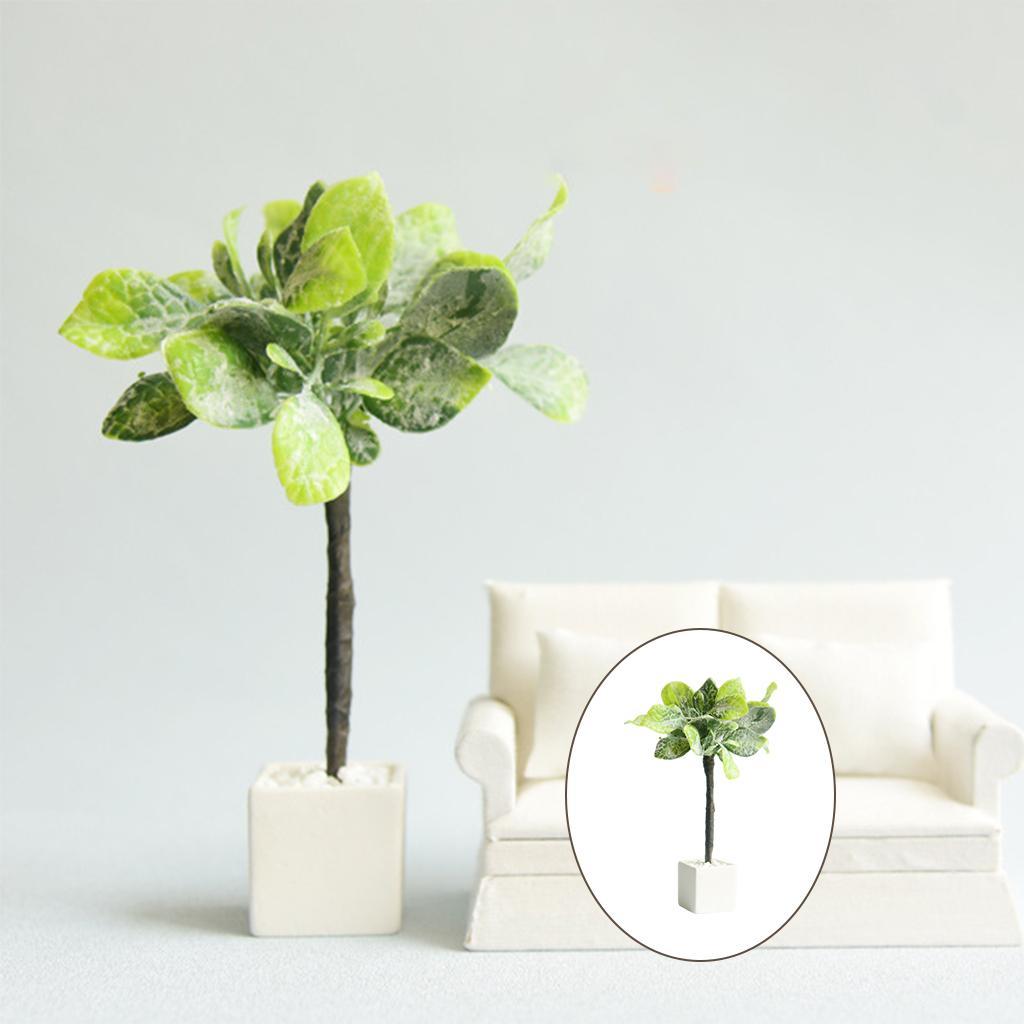 1:8 1:12 Dollhouse Miniature Potted Plant Bonsai Model Greenery Display Toys