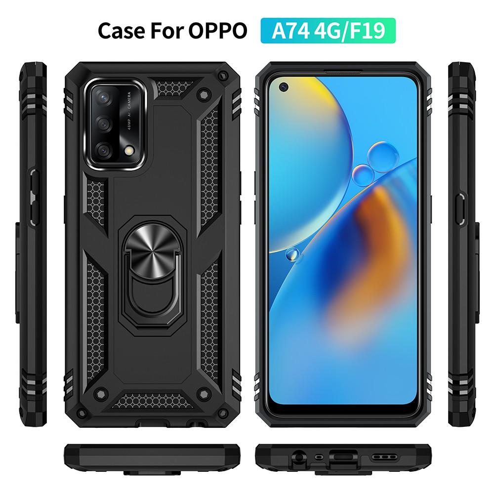 Ốp lưng cho Oppo A74 chống sốc 2 lớp kèm nhẫn iring làm giá đỡ