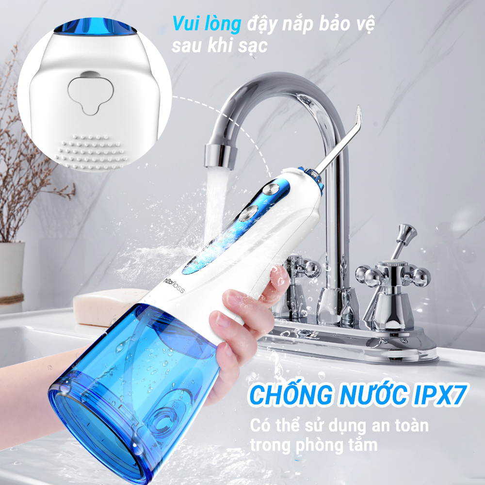 Máy Tăm Nước Cầm Tay H2OFloss HF-9P Làm Sạch Răng - Hàng Chính Hãng