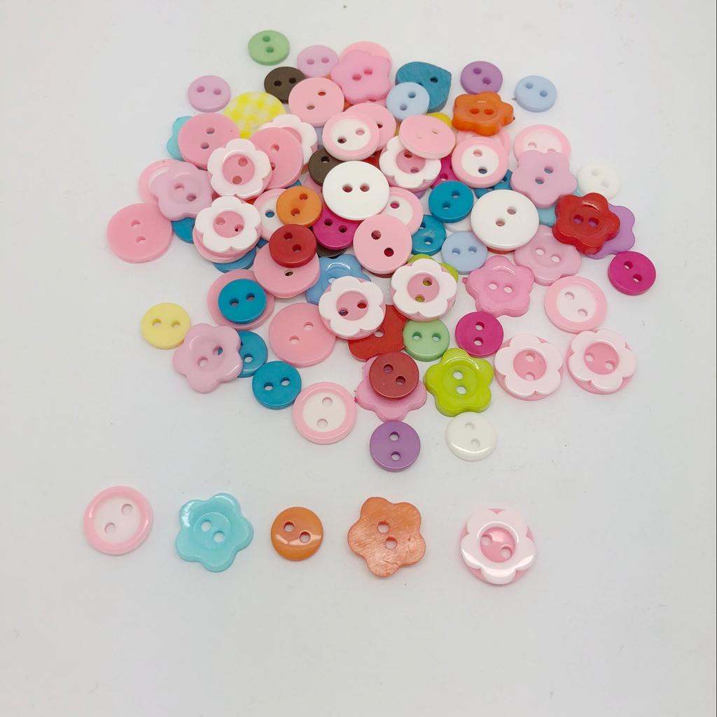 100 Chiếc Hỗn Hợp Hoa Hình Tròn Nhựa May Hàng Nút Gài Hàng Thủ Công Nghệ Thuật Trang Trí