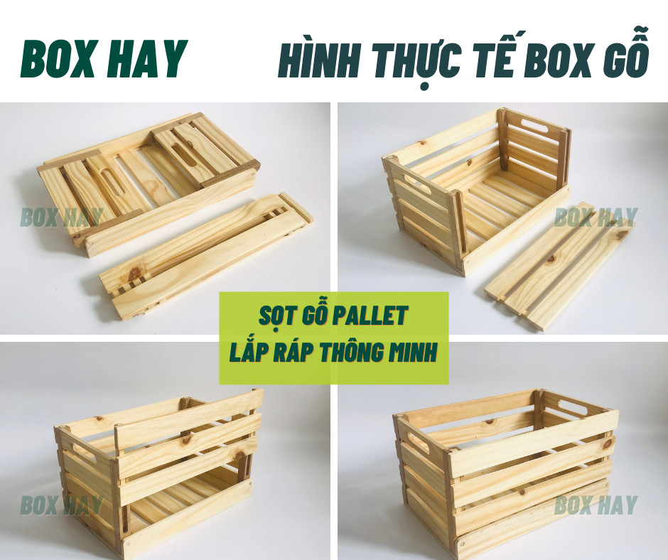 Bàn Trà, Bàn Sofa Lắp Ráp Từ 4 Thùng Gỗ Pallet Trang Trí Phòng Khách, Bàn Ngồi Ban Công Thay Đổi Bố Trí Đa Năng