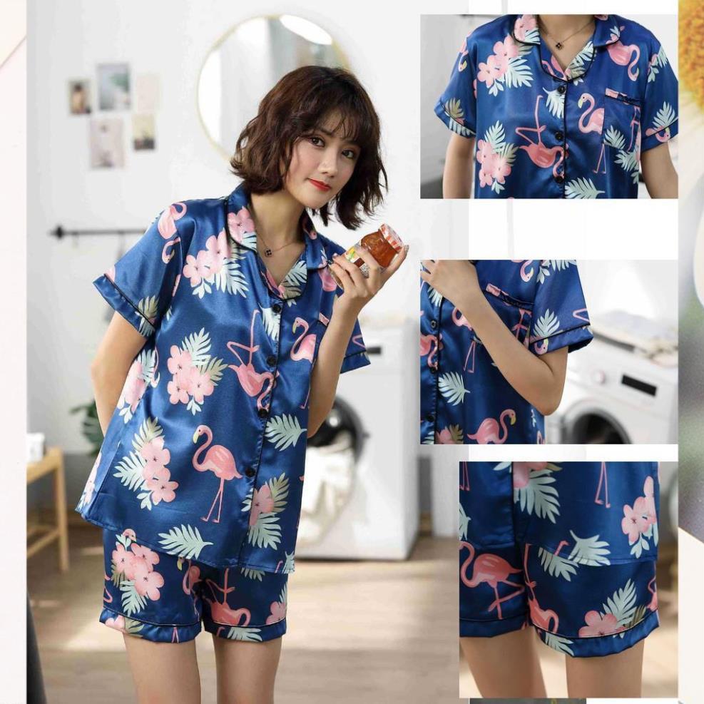 Đồ bộ đùi nữ - đồ ngủ tiểu thư, bộ lụa satin siêu đẹp B65