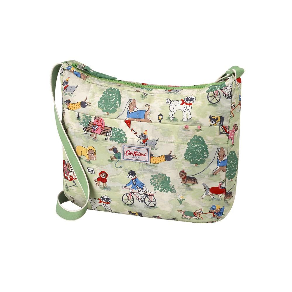 Cath Kidston - Túi đeo chéo gấp gọn Foldaway Cross Body Park Dogs - 984157 - Green