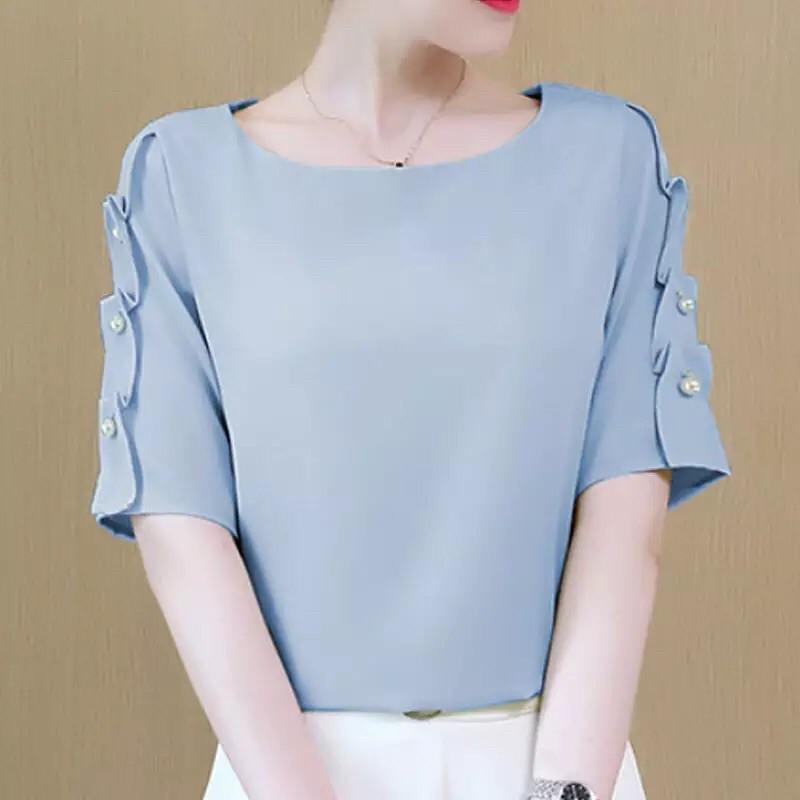 Áo Kiểu Nữ Cổ Tròn Tay Cách Điệu Siêu Xinh