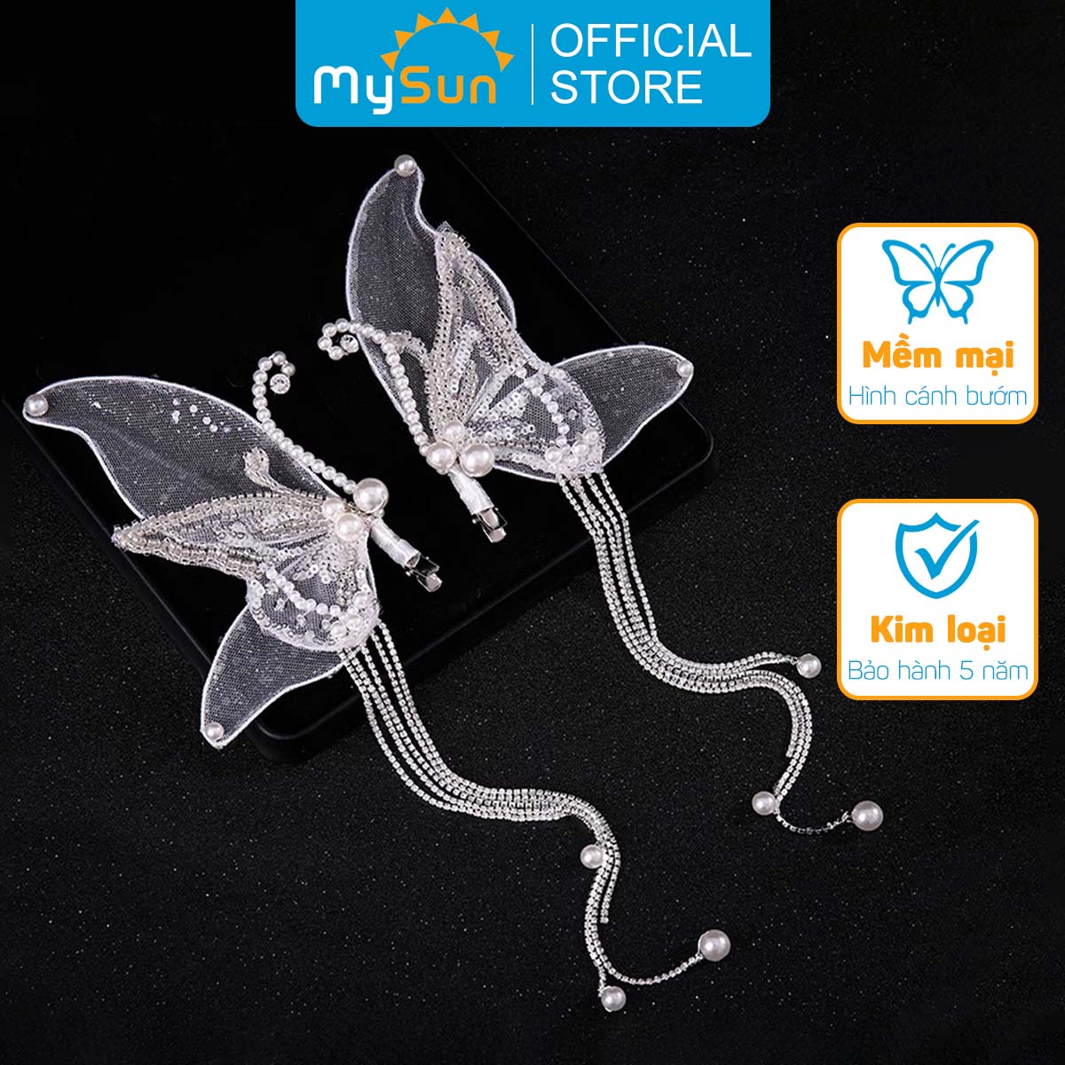 Kẹp tóc cho bé gái cài cột tóc công chúa dễ thương MySun AngelWing