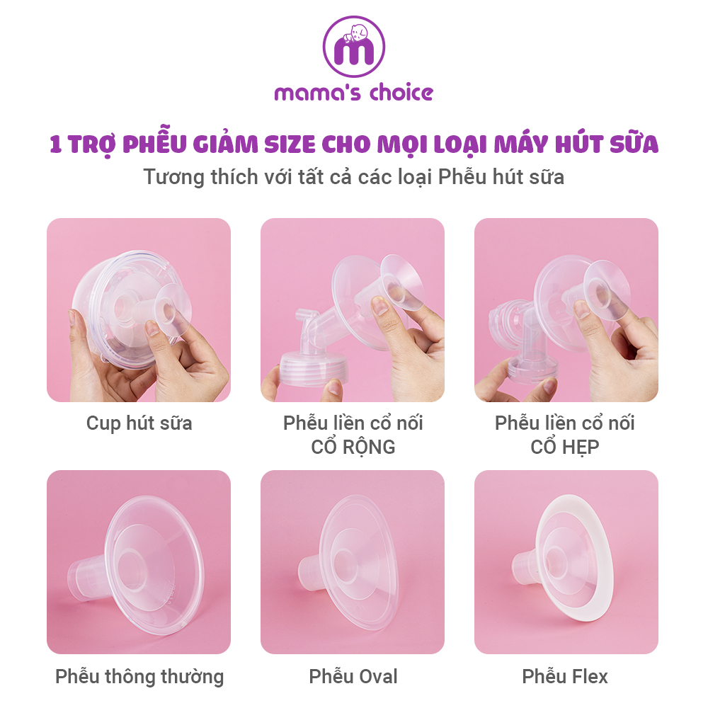 Trợ Phễu Silicone Mama's Choice NewFit, Đệm Hạ Size Phễu Size 15-17-19-21mm, Hút Sữa Hiệu Quả và Êm Ái - 1 Cái