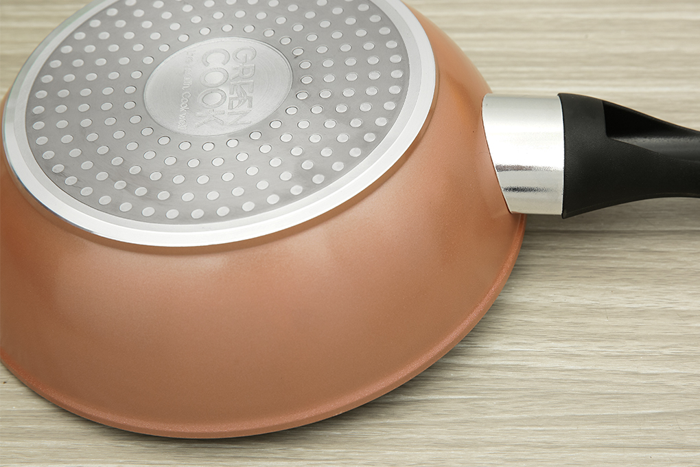Chảo vân đá chống dính đáy từ 20 cm Greencook GCP221-20IH - Hàng Chính Hãng