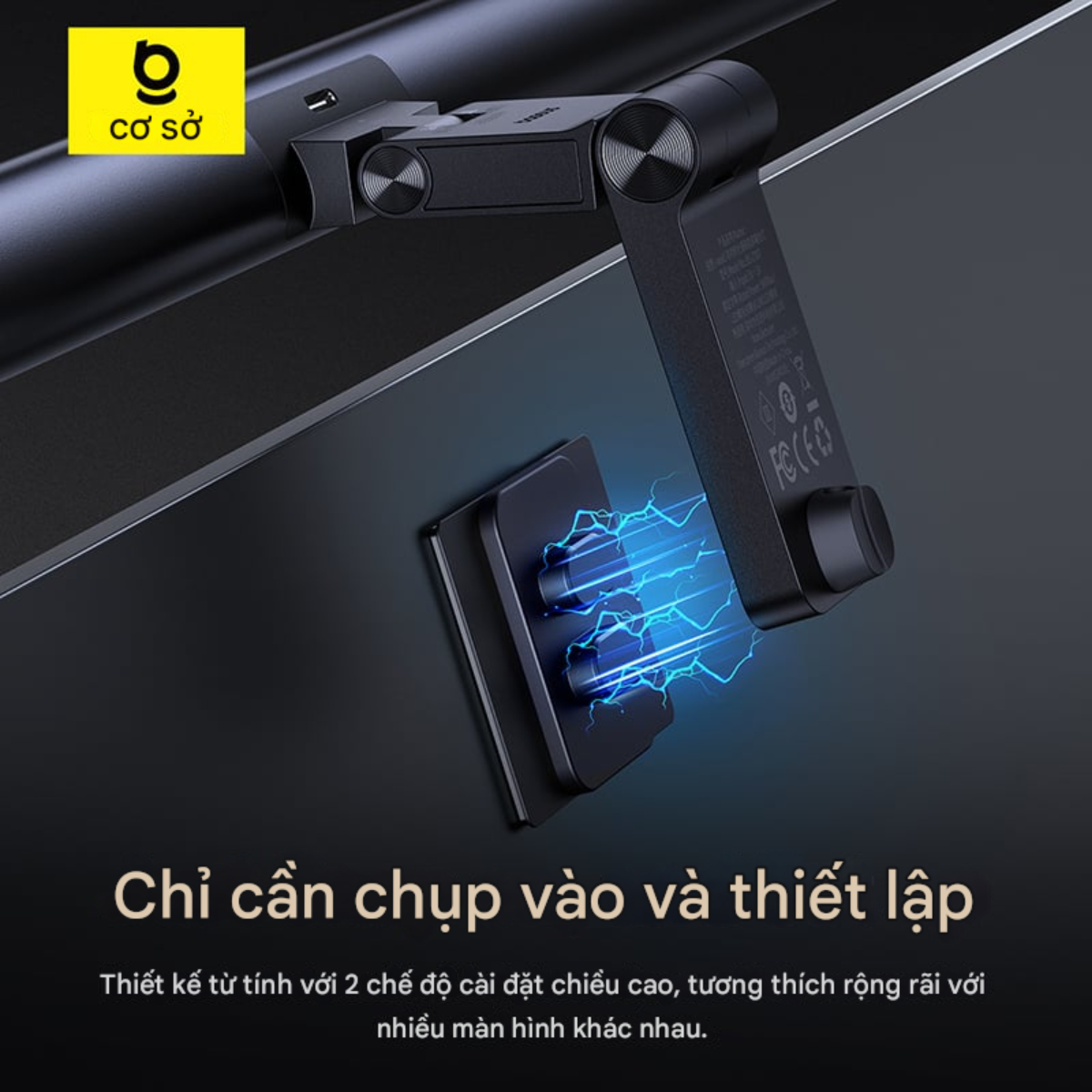Đèn treo màn hình Baseus i-wok 3 Series Asymmetric Light Source Magnetic Screen Hanging Light (Ra > 95) - Hàng chính hãng