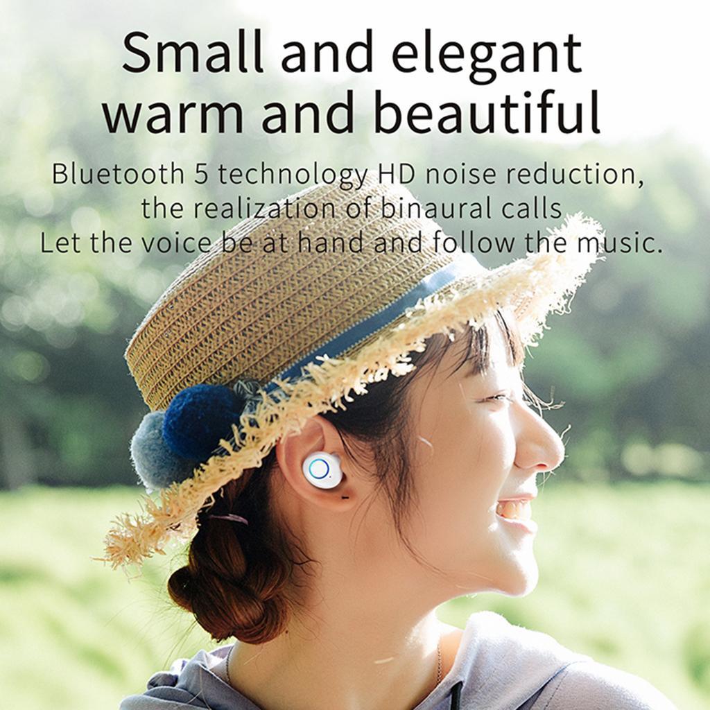 Wireless 5.0 Noise Cancelling Earphones Light Blue