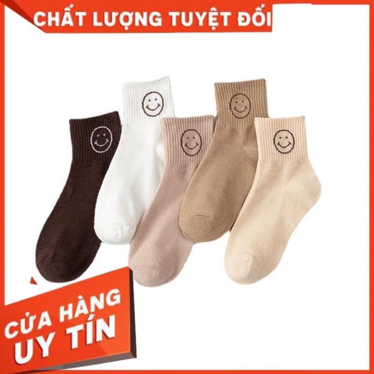 Tất nữ cổ cao cotton thiết kế mặt cười phong cách hàn quốc tcc1