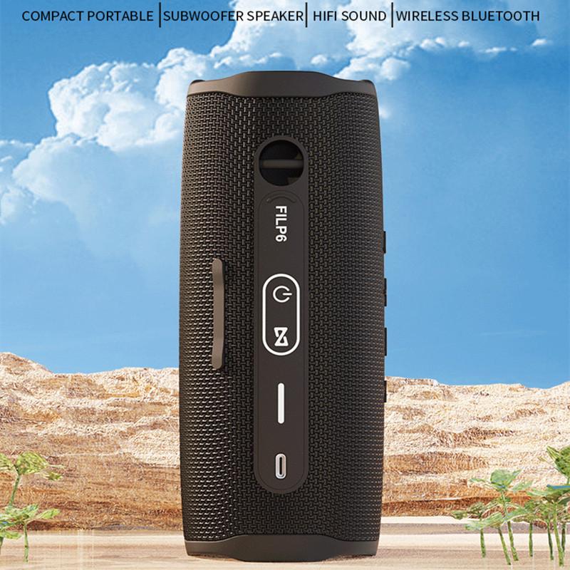 Loa Bluetooth không dây Flip6, Loa siêu trầm chống nước khi lái xe ngoài trời, Đầu vào âm thanh AUX, Phát lại thẻ TF, Máy nghe nhạc MP3 Color: red