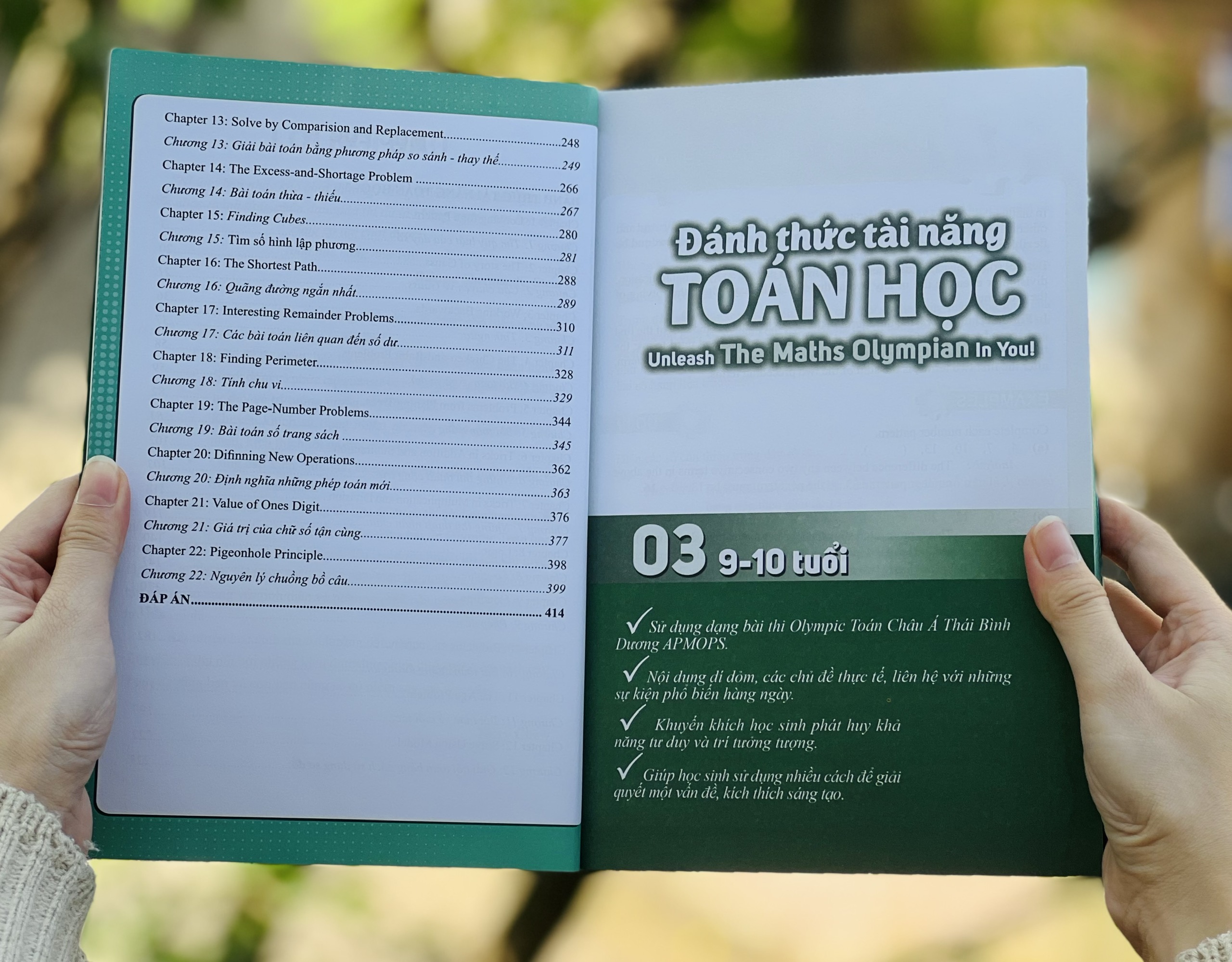 Sách toán - Đánh thức tài năng toán học 3 - Toán lớp 3, toán lớp 4 ( 9 tuổi - 10 tuổi ) - Á Châu Books, bìa mềm, in màu