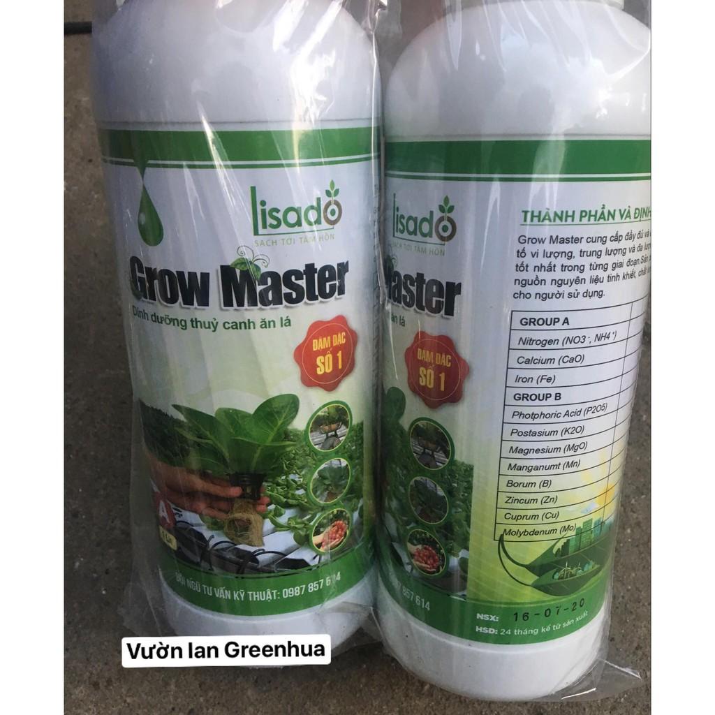 Set dung dịch thuỷ canh Grow Master cho rau ăn lá chai 1 LÍT