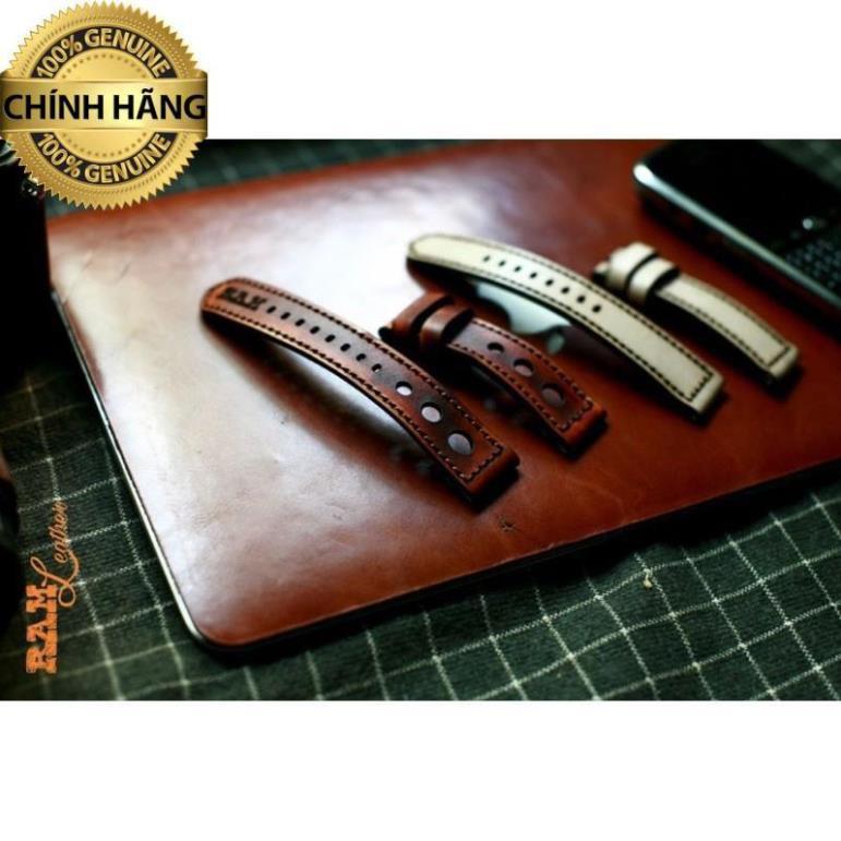 Dây đồng hồ cao cấp da bò Vegtan Ý may tay thủ công ( Tặng kèm khóa chốt và cây thay dây) - RAM Leather D33ty .