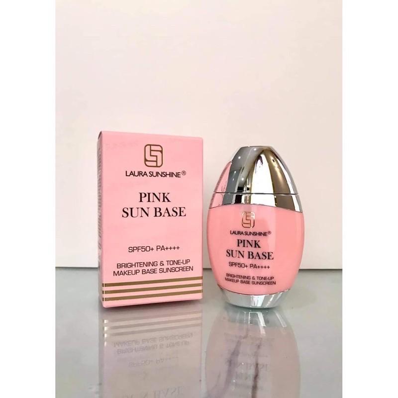 Kem chống nắng kiêm kem lót nâng tông da Pink Sun Base SPF50+ PA++++- Laura Sunshine