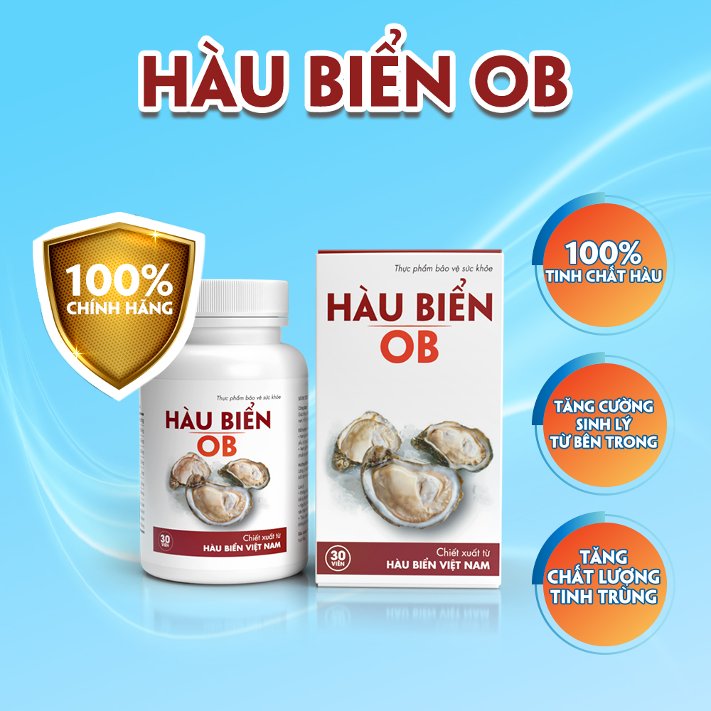 [COMBO 3 HỘP] Thực phẩm bảo vệ sức khỏe Hàu Biển OB - tăng cường sinh lý nam giới - 3 hộp x 30 viên