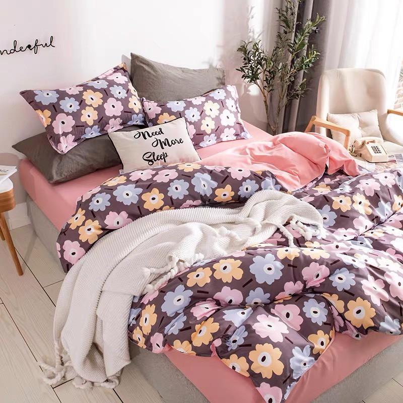 Chăn Ga Gối Đệm -Sét Chăn Ga Gối Hoa Ngũ Sắc PolyCotton Punpu3051