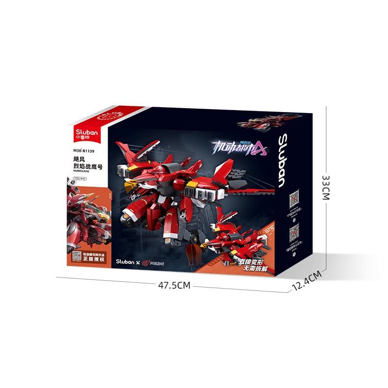 Đồ chơi Lắp ráp Mecha Phượng Hoàng lửa, Sluban B1139 Hurricane, Xếp hình thông minh, Mô hình robot