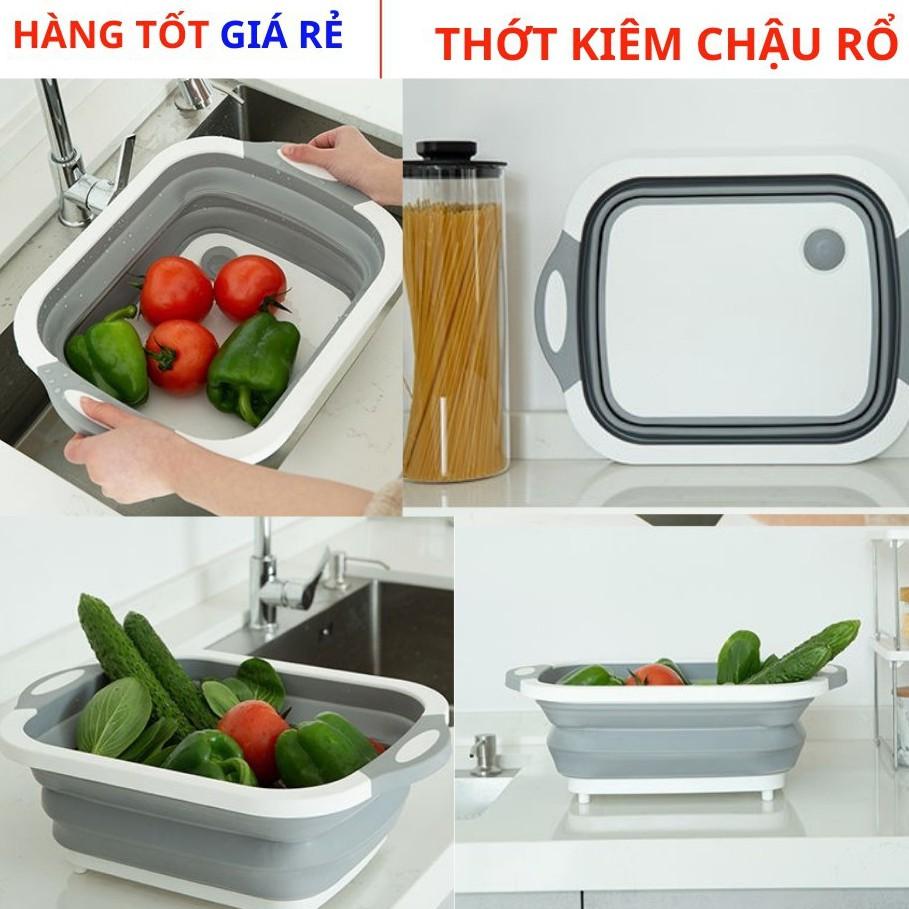 Thớt Nhựa Đa Năng 3 In 1 Kiêm Chậu Rửa, Rổ Đa Năng, Thớt Siêu Tiện Dụng