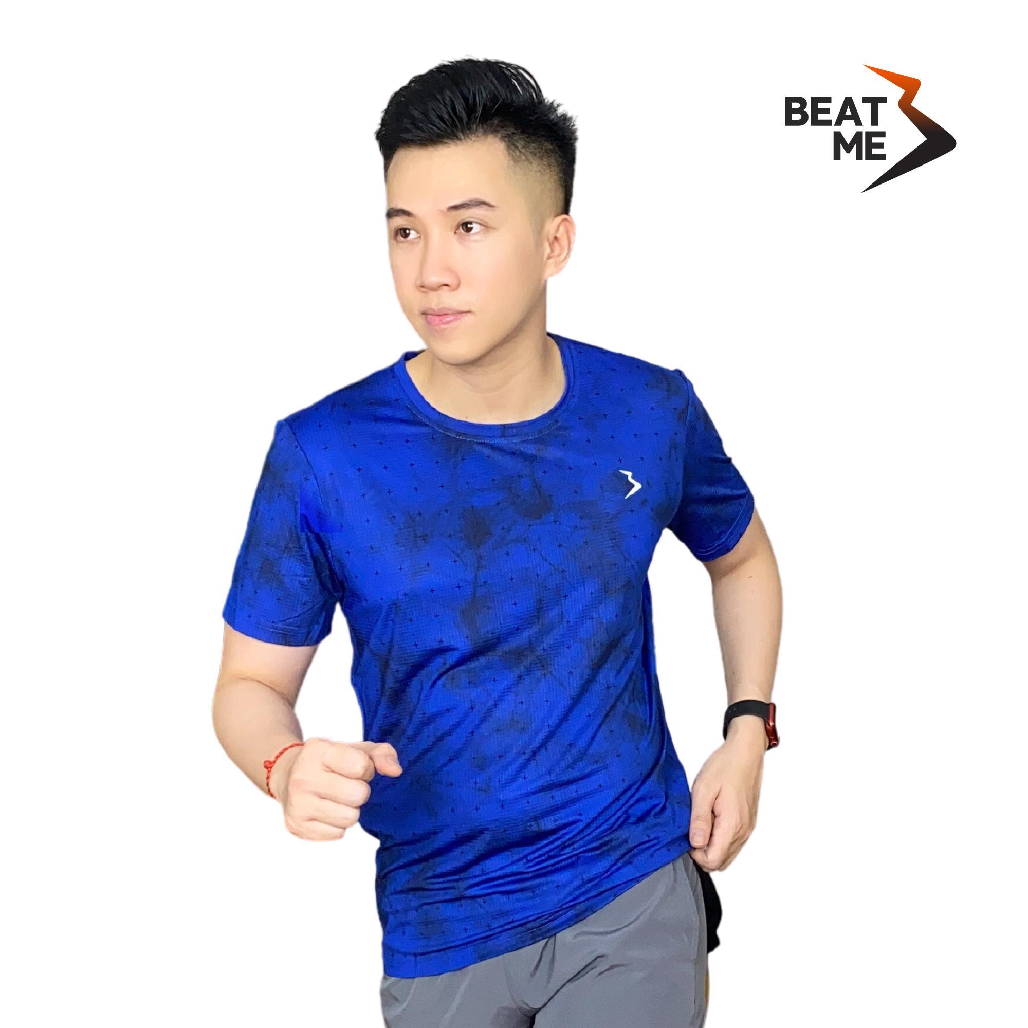 Áo Thun Nam Thể Thao Cổ Tròn Tập Gym Chạy Bộ Beatme Form Vừa Vái Siêu Mát Màu Xanh Loang Thoải Mái Tập Luyện Mùa Hè Thấm Hút Mồ Hôi