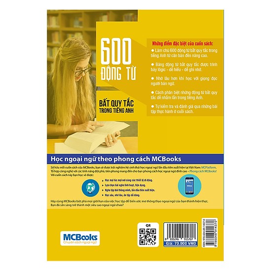 600 Động Từ Bất Quy Tắc Trong Tiếng Anh(Tặng kèm Booksmark)