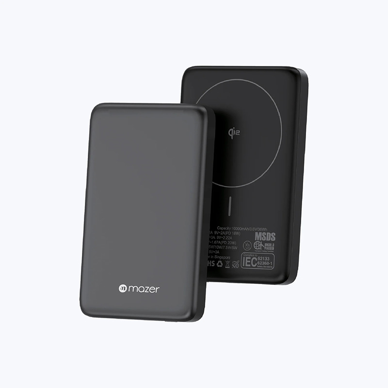 Pin Sạc Dự Phòng Không Dây Mazer MagAir21 Chuẩn Qi2 15W PD3.0 20W Dung Lượng 10000mAh Siêu Mỏng 14.2mm Hàng Chính Hãng