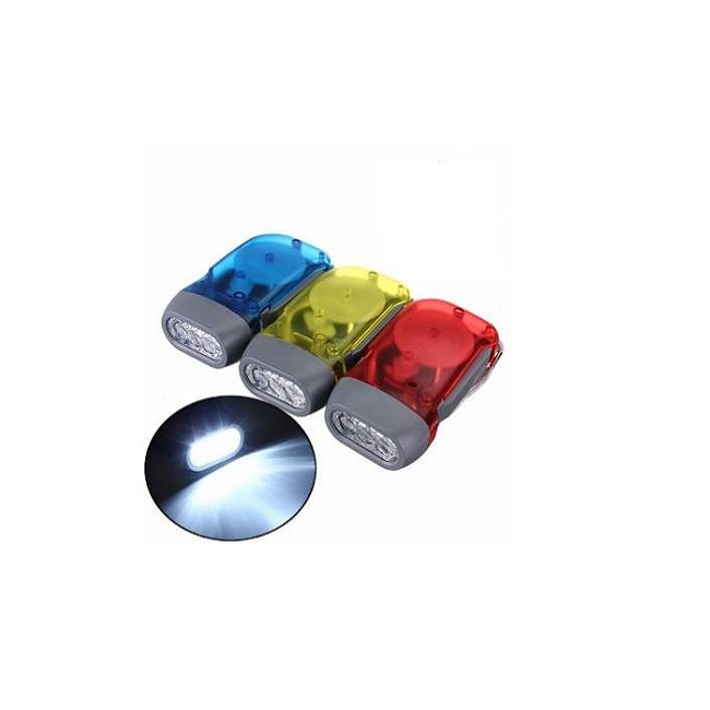 Đèn pin 3 led siêu sáng (Sử dụng năng lượng cơ, thân thiện với môi trường) - Giao màu ngẫu nhiên